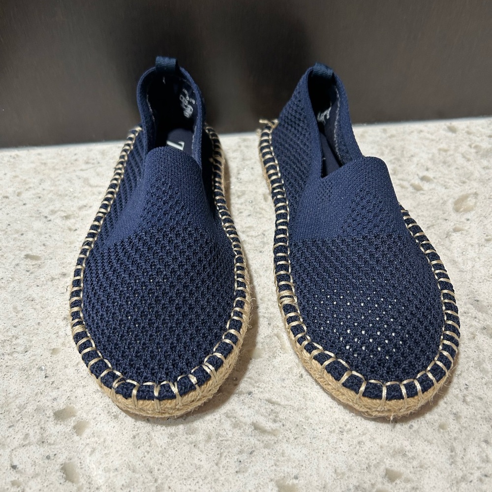 Zara Kids Jute  Espadrille Navy Blue Shoes  Size 32 Slip on Kicks  Preowned